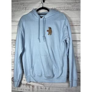 Riot Society Baby blue Teddy Bear Graphic Hoodie Size Small
